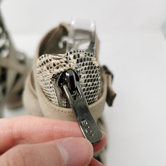 Barbara Bui Paris Runway Lace Up Taupe Heels - Picture 8 of 11